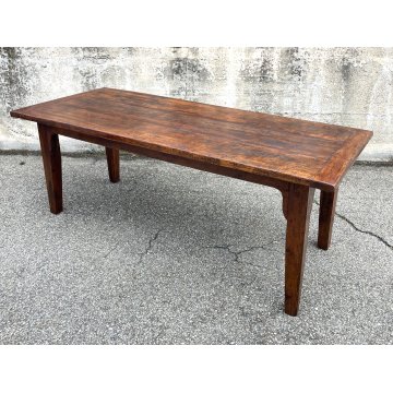 ANTICO GRANDE TAVOLO epoca 1600 LEGNO NOCE GAMBA QUADRA SALA PRANZO TABLE OLD