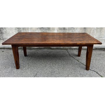 ANTICO GRANDE TAVOLO epoca 1600 LEGNO NOCE GAMBA QUADRA SALA PRANZO TABLE OLD