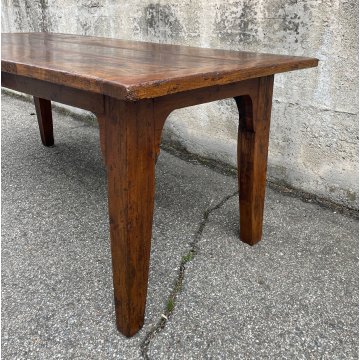 ANTICO GRANDE TAVOLO epoca 1600 LEGNO NOCE GAMBA QUADRA SALA PRANZO TABLE OLD