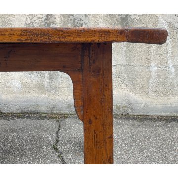 ANTICO GRANDE TAVOLO epoca 1600 LEGNO NOCE GAMBA QUADRA SALA PRANZO TABLE OLD