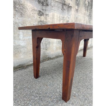 ANTICO GRANDE TAVOLO epoca 1600 LEGNO NOCE GAMBA QUADRA SALA PRANZO TABLE OLD