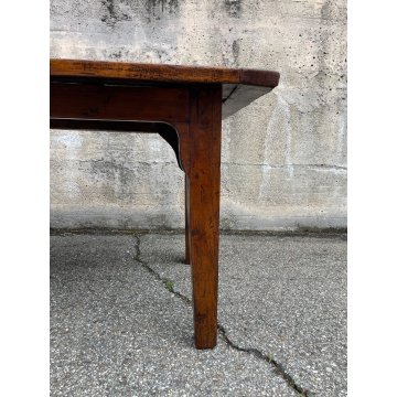 ANTICO GRANDE TAVOLO epoca 1600 LEGNO NOCE GAMBA QUADRA SALA PRANZO TABLE OLD