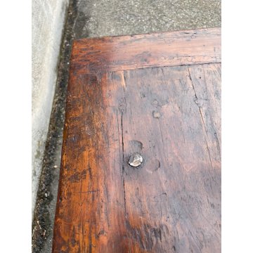 ANTICO GRANDE TAVOLO epoca 1600 LEGNO NOCE GAMBA QUADRA SALA PRANZO TABLE OLD