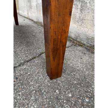 ANTICO GRANDE TAVOLO epoca 1600 LEGNO NOCE GAMBA QUADRA SALA PRANZO TABLE OLD