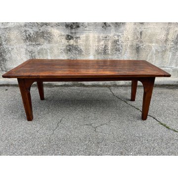 ANTICO GRANDE TAVOLO epoca 1600 LEGNO NOCE GAMBA QUADRA SALA PRANZO TABLE OLD