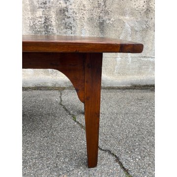 ANTICO GRANDE TAVOLO epoca 1600 LEGNO NOCE GAMBA QUADRA SALA PRANZO TABLE OLD