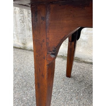 ANTICO GRANDE TAVOLO epoca 1600 LEGNO NOCE GAMBA QUADRA SALA PRANZO TABLE OLD