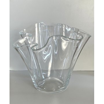 GRANDE VASO VETRO MURANO Galbiati ø 37x31 cm/h TRASPARENTE VINTAGE '900