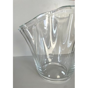 GRANDE VASO VETRO MURANO Galbiati ø 37x31 cm/h TRASPARENTE VINTAGE '900