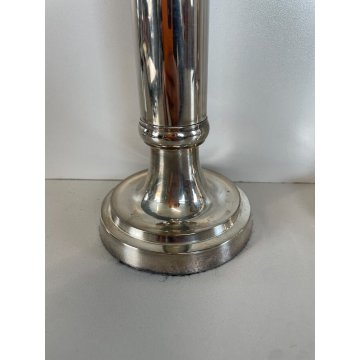 COPPIA PORTACANDELE TORCE' ARGENTO SCULTURA CANDELIERE CANDELABRO 30 cm SILVER