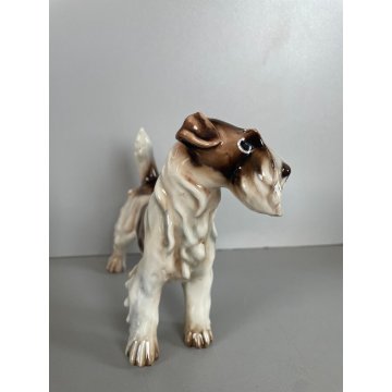 CANE GUIDO CACCIAPUOTI PORCELLANA DOG SCULTURA ANIMALE FIRMATO ITALY ANNI '50