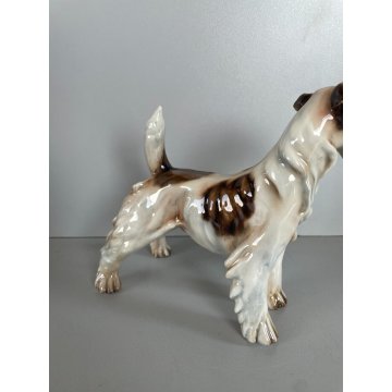 CANE GUIDO CACCIAPUOTI PORCELLANA DOG SCULTURA ANIMALE FIRMATO ITALY ANNI '50