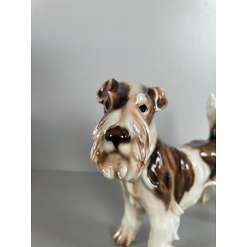 CANE GUIDO CACCIAPUOTI PORCELLANA DOG SCULTURA ANIMALE FIRMATO ITALY ANNI '50