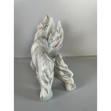 CANE GUIDO CACCIAPUOTI PORCELLANA DOG SCULTURA ANIMALE FIRMATO ITALY ANNI '60