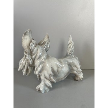 CANE GUIDO CACCIAPUOTI PORCELLANA DOG SCULTURA ANIMALE FIRMATO ITALY ANNI '60