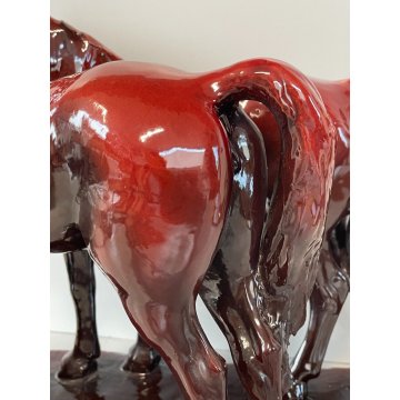 GRANDE SCULTURA CAVALLO GUIDO CACCIAPUOTI PORCELLANA FIRMATA ITALY '40 HORSE