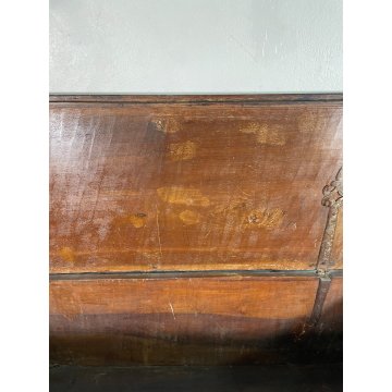 ANTICA GRANDE CASSAPANCA epoca 1600 legno noce 162 cm OLD WOOD CHEST FORMELLA