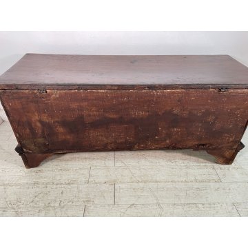 ANTICA GRANDE CASSAPANCA epoca 1600 legno noce 162 cm OLD WOOD CHEST FORMELLA