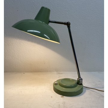 LAMPADA DA TAVOLO SCRIVANIA FERRO ALLUMINO DESIGN ITALIA ANNI '60 TABLE LAMP OLD