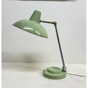 LAMPADA DA TAVOLO SCRIVANIA FERRO ALLUMINO DESIGN ITALIA ANNI '60 TABLE LAMP OLD