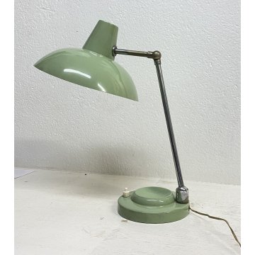 LAMPADA DA TAVOLO SCRIVANIA FERRO ALLUMINO DESIGN ITALIA ANNI '60 TABLE LAMP OLD