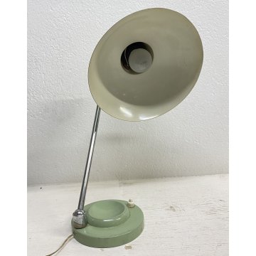 LAMPADA DA TAVOLO SCRIVANIA FERRO ALLUMINO DESIGN ITALIA ANNI '60 TABLE LAMP OLD