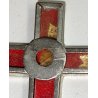 antico CROCIFISSO con RELIQUIA croce RELIQUIARIO CRISTO religioso MARIA EX VOTO