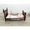ANTICO RARO LETTO BAMBOLA BAMBOLOTTO LETTINO LEGNO TORNITO CULLA CORREDO '900
