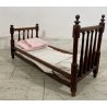 ANTICO RARO LETTO BAMBOLA BAMBOLOTTO LETTINO LEGNO TORNITO CULLA CORREDO '900