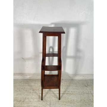 ANTICA PICCOLA ETAGERE 4 RIPIANI SCAFFALE TRESPOLO epoca LIBERTY LEGNO NOCE OLD