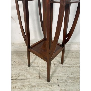 ANTICA PICCOLA ETAGERE 4 RIPIANI SCAFFALE TRESPOLO epoca LIBERTY LEGNO NOCE OLD