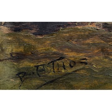 QUADRO DIPINTO OLIO Athos Brioschi PAESAGGIO MONTANO ALPEGGIO BAITA CASERA '900