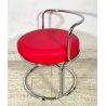 SEDIA DESIGN GAE AULENTI SEDUTA ROSSA CHAIR POLTRONA VINTAGE  SGABELLO PELLE OLD