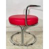 SEDIA DESIGN GAE AULENTI SEDUTA ROSSA CHAIR POLTRONA VINTAGE  SGABELLO PELLE OLD