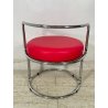 SEDIA DESIGN GAE AULENTI SEDUTA ROSSA CHAIR POLTRONA VINTAGE  SGABELLO PELLE OLD