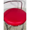 SEDIA DESIGN GAE AULENTI SEDUTA ROSSA CHAIR POLTRONA VINTAGE  SGABELLO PELLE OLD