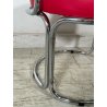 SEDIA DESIGN GAE AULENTI SEDUTA ROSSA CHAIR POLTRONA VINTAGE  SGABELLO PELLE OLD