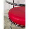SEDIA DESIGN GAE AULENTI SEDUTA ROSSA CHAIR POLTRONA VINTAGE  SGABELLO PELLE OLD