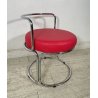 SEDIA DESIGN GAE AULENTI SEDUTA ROSSA CHAIR POLTRONA VINTAGE  SGABELLO PELLE OLD
