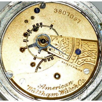 ANTICO OROLOGIO TASCA American Waltham DUEBER SILVERINE 1900 OLD POCKET WATCH