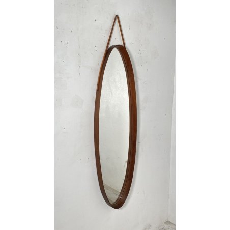 STUPENDO SPECCHIO OVALE ANNI 60/70 LEGNO RONDE MIRROR VINTAGE DESIGN EPOCA OLD