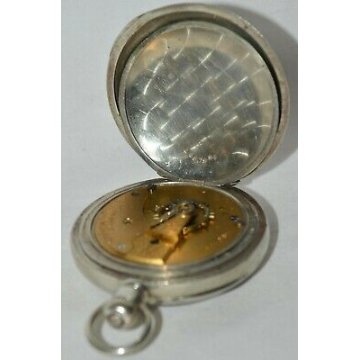 ANTICO OROLOGIO TASCA American Waltham DUEBER SILVERINE 1900 OLD POCKET WATCH