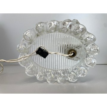 ANTICA LAMPADA ABATJOUR DECO' CONCHIGLIA VETRO MURANO TRASPARENTE 19 cm/h '40