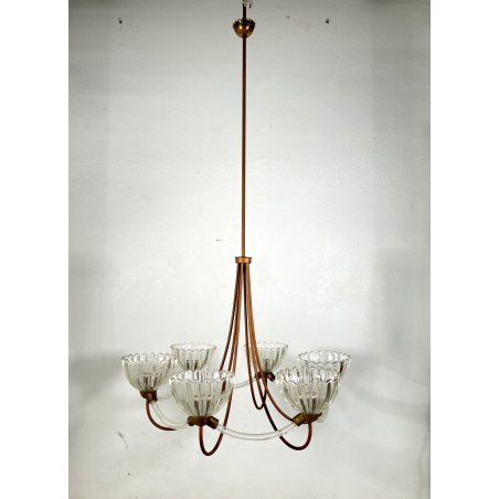 LAMPADARIO VETRO MURANO GLASS ATTR. Barovier&Toso VINTAGE CLASSIC CHANDELIER '30