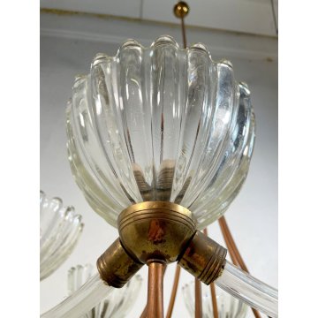 LAMPADARIO VETRO MURANO GLASS ATTR. Barovier&Toso VINTAGE CLASSIC CHANDELIER '30