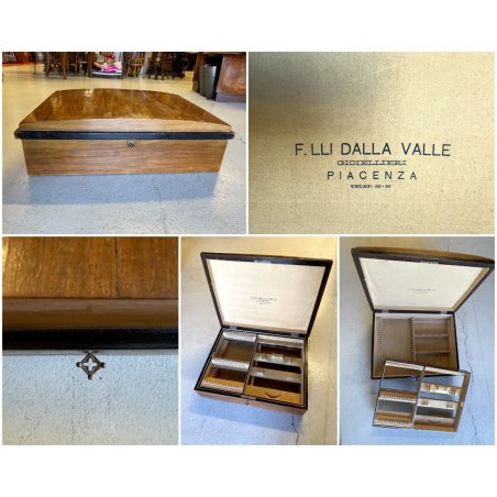 BAULE VUOTO per SET POSATE da 12 LEGNO IMPIALLACCIATO ART DECO' 42,5x53x17 cm