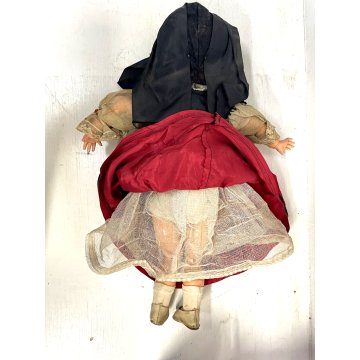 ANTICA BAMBOLA CARTAPESTA GESSATA COSTUME TRADIZIONALE ALSAZIA 50cm DOLL '30/'40