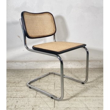 SEDIA DESIGN CESCA MARCEL BREUER ANNI 70 PAGLIA DI VIENNA ACCIAIO CROMATO EPOCA