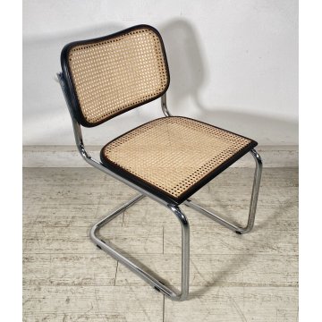 SEDIA DESIGN CESCA MARCEL BREUER ANNI 70 PAGLIA DI VIENNA ACCIAIO CROMATO EPOCA