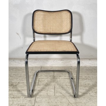 SEDIA DESIGN CESCA MARCEL BREUER ANNI 70 PAGLIA DI VIENNA ACCIAIO CROMATO EPOCA